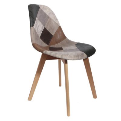 MELO - Lot de 2 Chaises Scandinaves Aspect Vieux Cuir