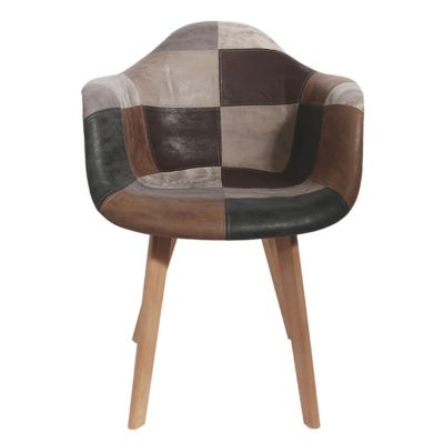 MELO - Lot de 4 Fauteuils Scandinaves Aspect Vieux Cuir