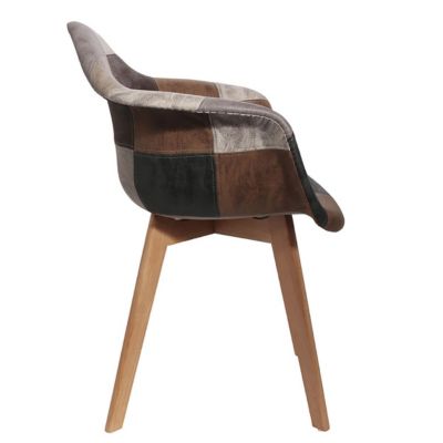MELO - Lot de 4 Fauteuils Scandinaves Aspect Vieux Cuir