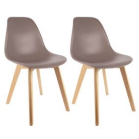 MELYA - Lot de 2 Chaises Scandinaves Taupe