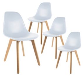 MELYA - Lot de 4 Chaises Scandinaves Blanches