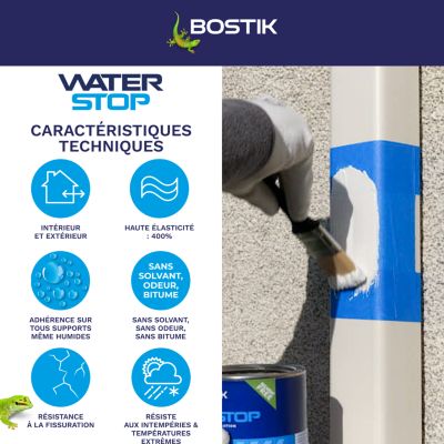 Membrane d'étanchéité Bostik Waterstop - direct sans primaire Gris 1 kg
