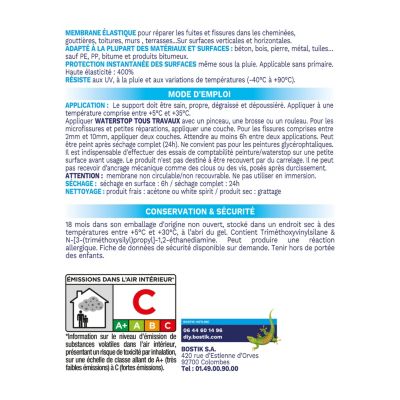 Membrane d'étanchéité Bostik Waterstop - direct sans primaire Gris 1 kg