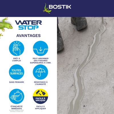 Membrane d'étanchéité Bostik Waterstop - direct sans primaire Gris 6 kg
