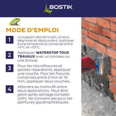 Membrane d'étanchéité Bostik Waterstop - direct sans primaire Gris 6 kg
