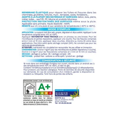 Membrane d'étanchéité Bostik Waterstop universel blanc 1 kg