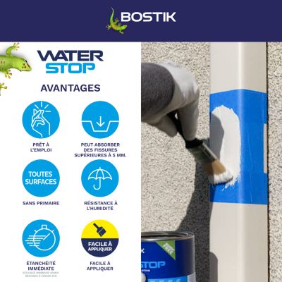 Membrane d'étanchéité Bostik Waterstop universel blanc 1 kg