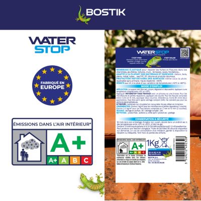 Membrane d'étanchéité Bostik Waterstop universel blanc 1 kg