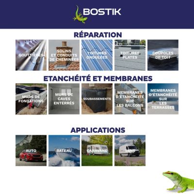 Membrane d'étanchéité Bostik Waterstop universel blanc 1 kg