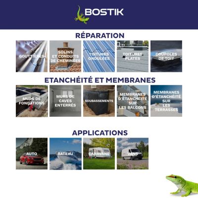 Membrane d'étanchéité Bostik Waterstop universel blanc 6 kg