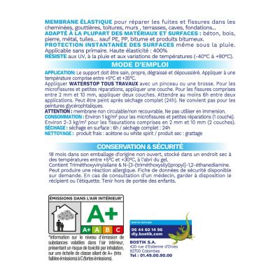 Membrane d'étanchéité Bostik Waterstop universel tuile 1 kg