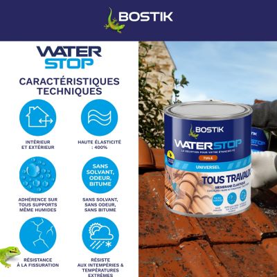 Membrane d'étanchéité Bostik Waterstop universel tuile 1 kg