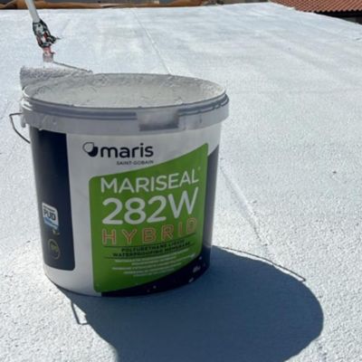 Membrane d'étanchéité pour toiture Mariseal 282W (Blanc, 15kg) Imperméabilisation du béton, plaques de plâtre et du ciment