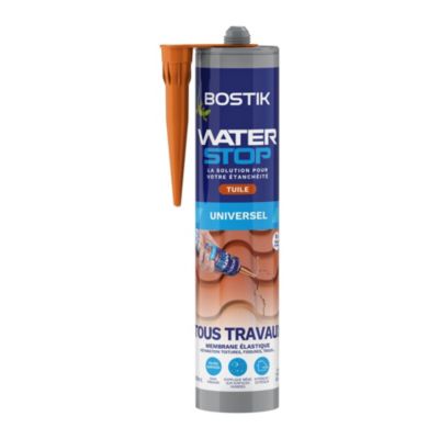 Membrane élastique d'étanchéité Tous travaux, tuile, Bostik Waterstop cartouche 290ml