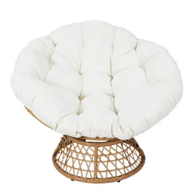 MERIDA - Fauteuil Pivotant Blanc avec Assise Capitonnée