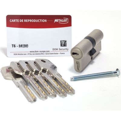 Metalux - Cylindre de serrure Anti-bumping Anti-crochetage Protection contre le perçage Norme DIN (30x30)