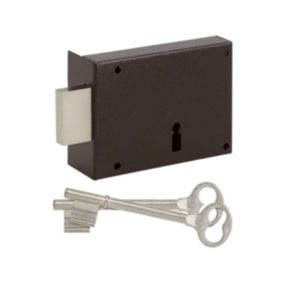 METALUX série 461 80 - Serrure en applique pêne dormant seul 80x81 mm - Gauche pour Portail Porte Jardin Porte Garage