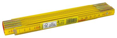 Mètre pliant en bois laqué Fischer Darex 2m