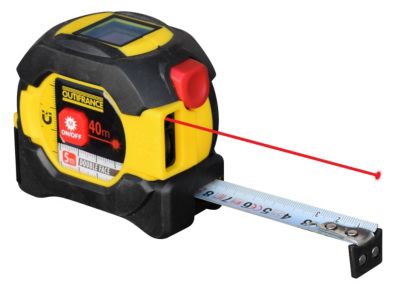 Mètre ruban 5m avec télémètre laser OutiFrance 4800720 portée jusqu'à 40 m