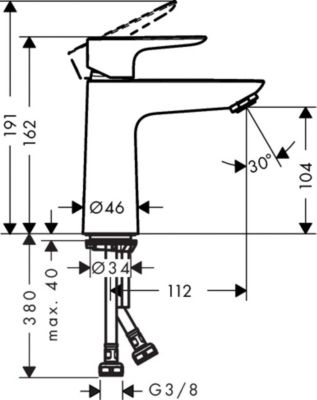 Metropol Mitigeur de lavabo 110 sans tirette ni vidage, Blanc mat (71712700)