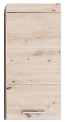 Meuble 1 porte haut salle de bain  mélaminé chêne : L - H - P : 37 - 77 - 23 cm