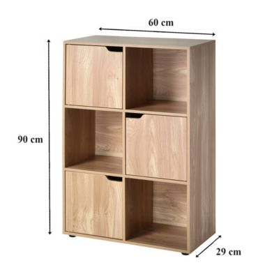Meuble à 6 cases avec trois portes - Modu