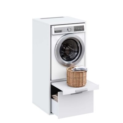 Meuble armoire pour machine à laver T-BATH 67,2x144cm blanc ép. 22 mm