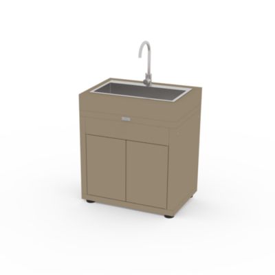 Meuble avec évier pour cuisine extérieure 80 x 55 cm taupe Le Marquier