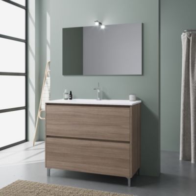 Meuble Avec Lavabo Au Sol 100 Cm Chêne - Laguna