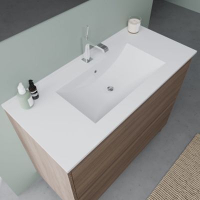 Meuble Avec Lavabo Au Sol 100 Cm Chêne - Laguna