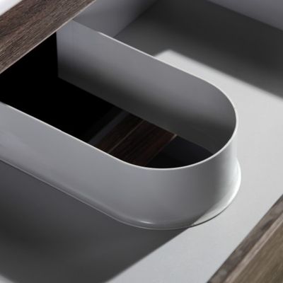 Meuble avec vasque 60 cm chêne californien brun Aquadoli