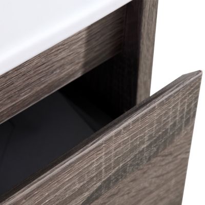 Meuble avec vasque 60 cm chêne californien brun Aquadoli