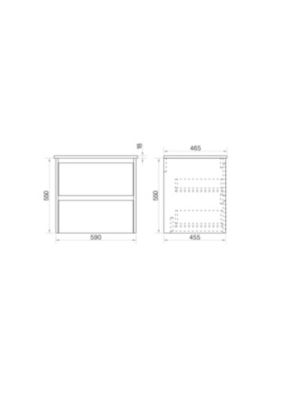 Meuble avec vasque 60 cm chêne californien brun Aquadoli