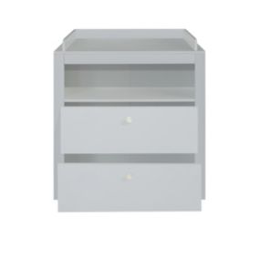 Meuble Bébé-Enfant - Commode avec plan à langer - Mélaminè - Blanc - 96 - 104 - 69 cm