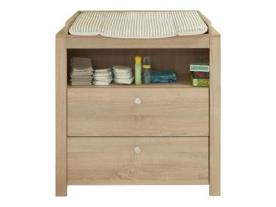 Meuble Bébé-Enfant - Commode avec plan à langer - Mélaminè - Naturel - 96 - 104 - 69 cm