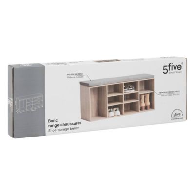 Meuble banc à chaussures x8 Effet chêne naturel - 5Five