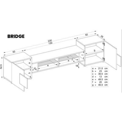 Meuble Banc TV Merano Version 2 Komodee - avec eclairage LED RGB - Bois Naturel et Noir - 230 x 53 x 35 cm