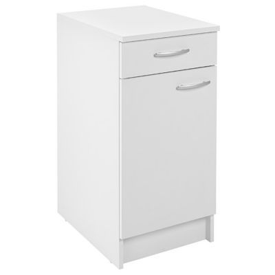 Meuble Bas 1 Porte 1 Tiroir Blanc Primalight 40 Cm Plan De Travail Castorama