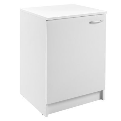 Meuble bas 1 porte blanc Primalight 60 cm + plan de travail