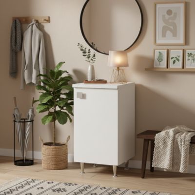 Meuble Bas 1 Porte Droite Blanc Frêne