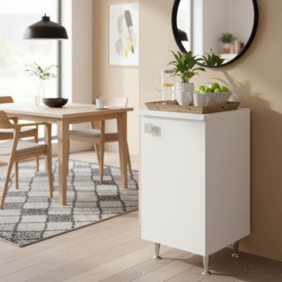 Meuble Bas 1 Porte Droite Blanc Frêne
