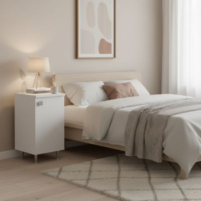 Meuble Bas 1 Porte Droite Blanc Frêne