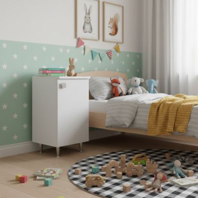 Meuble Bas 1 Porte Droite Blanc Frêne