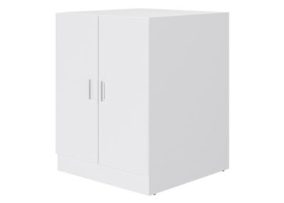 Meuble bas coffre machine à laver, 2 portes à fermeture soft-close, blanc, l.71 x H.91 x P.71,5 cm