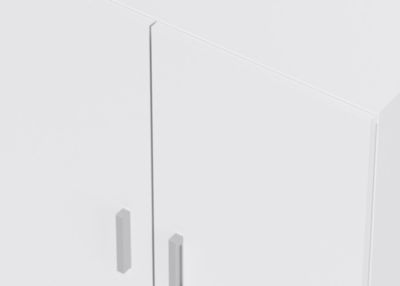 Meuble bas coffre machine à laver, 2 portes à fermeture soft-close, blanc, l.71 x H.91 x P.71,5 cm