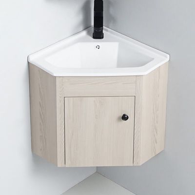 Meuble Bas d'angle salle de bain Chêne Gris 42x42 cm - Scandinave