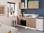 Meuble bas de cuisine 1 porte et 1 tiroir avec plan de travail Primalight décor chêne l. 40 cm x H. 87,9 cm