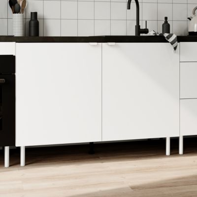 Meuble bas de cuisine 2 portes blanc l.120 x H.86 cm Izee