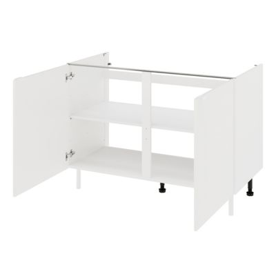 Meuble bas de cuisine 2 portes blanc l.120 x H.86 cm Izee