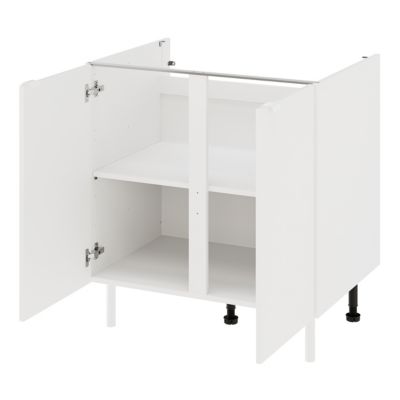 Meuble bas de cuisine 2 portes blanc l.80 x H.86 cm Izee
